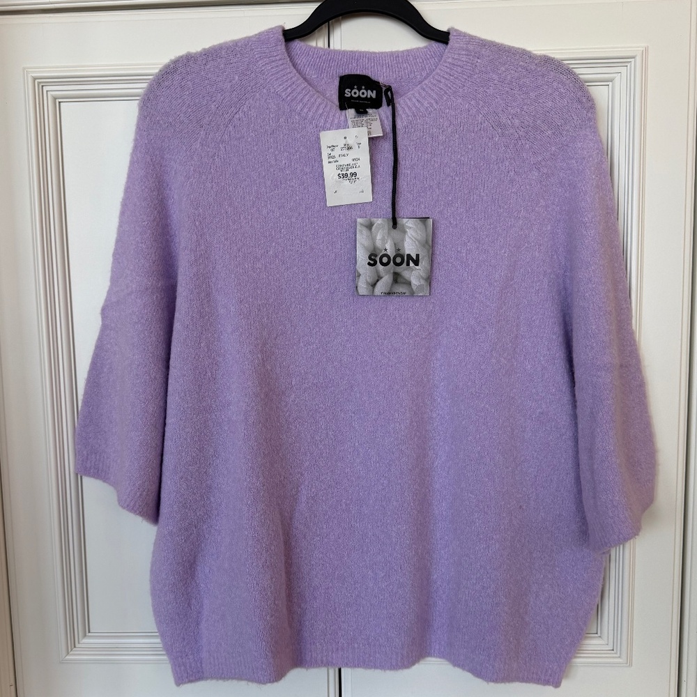 SOON Lavender Soft Knit Sweater – Short Sleeve | NWT